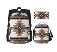 vacsAX Blue Shining Stars Mochila impermeable ligera (juego de 3 piezas) con bolsa de almuerzo, estuche para lápices para oficina y escuela, Aborígenes, Talla única