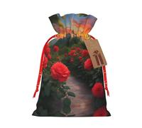 vacsAX Bolsa de regalo de arpillera de lujo con cierre de cordón, perfecta para cumpleaños, Navidad y fiestas. Un hermoso castillo