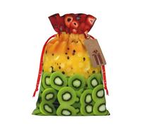 vacsAX Bolsa de regalo de Navidad con cierre de cordón, ligera, bonito diseño, perfecta para cumpleaños y fiestas, fruta fresca