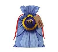 vacsAX Bolsa de regalo de Navidad con cierre de cordón, ligera, bonito diseño, perfecta para cumpleaños y fiestas, diseño de abejas de flores y corazones