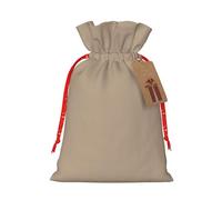 vacsAX Bolsa de regalo de Navidad con cierre de cordón, ligera, bonito diseño, perfecta para cumpleaños y fiestas, color marrón claro