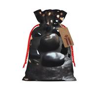 vacsAX Bolsa de regalo de Navidad con cierre de cordón, ligera, bonito diseño, perfecta para cumpleaños y fiestas, piedra de corazón misterioso negro