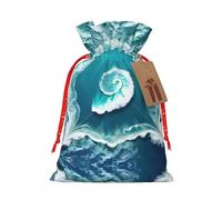 vacsAX Bolsa de regalo de Navidad con cierre de cordón, ligera, bonito diseño, perfecta para cumpleaños y fiestas, Sea of Love