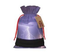 vacsAX Bolsa de regalo de Navidad con cierre de cordón, ligera, bonito diseño, perfecta para cumpleaños y fiestas, tormenta de relámpago