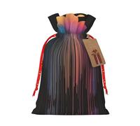 vacsAX Bolsa de regalo de Navidad con cierre de cordón, ligera, bonito diseño, perfecta para cumpleaños y fiestas, lluvia colorida del arco iris