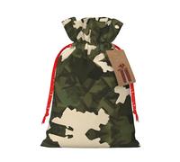 vacsAX Bolsa de regalo de Navidad con cierre de cordón, ligera, bonito diseño, perfecta para cumpleaños y fiestas, camuflaje del ejército