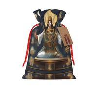 vacsAX Bolsa de regalo de Navidad con cierre de cordón, ligera, bonito diseño, perfecta para cumpleaños y fiestas, estatua de Dios