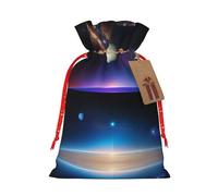 vacsAX Bolsa de regalo de Navidad con cierre de cordón, ligera, bonito diseño, perfecta para cumpleaños y fiestas, Saturno cósmico