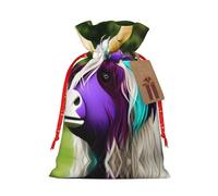 vacsAX Bolsa de regalo de Navidad con cierre de cordón, ligera, bonito diseño, perfecta para cumpleaños y fiestas, colorida cabeza de vaca