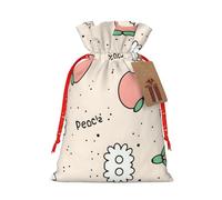 vacsAX Bolsa de regalo de Navidad con cierre de cordón, ligera, bonito diseño, perfecta para cumpleaños y fiestas, color melocotón