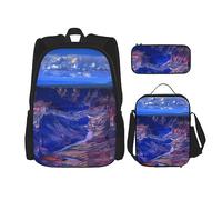 vacsAX Constellation Star Clusters Galaxies - Mochila impermeable ligera (juego de 3 piezas) con bolsa de almuerzo, estuche para lápices para oficina y escuela, Belleza Gran Cañón, Talla única