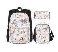 vacsAX Constellation Star Clusters Galaxies - Mochila ligera e impermeable (juego de 3 piezas) con bolsa de almuerzo, estuche para oficina y escuela, Patrón floral de acuarela, Talla única