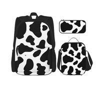 vacsAX Cow Spot - Mochila ligera impermeable (juego de 3 piezas) con bolsa de almuerzo, estuche para lápices para oficina y escuela, Vaca Spot, Talla única