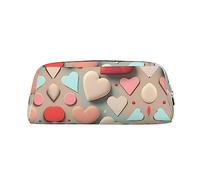 vacsAX Estuche de lápices con patrón de amor, bolsa de monedas, bolsa de cosméticos, organizador de papelería de oficina, bolsa portátil para lápices