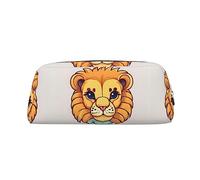 vacsAX Estuche de lápices de dibujos animados lindo león bolsa de monedas bolsa de cosméticos oficina papelería organizador portátil bolsa de lápices
