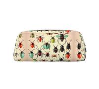 vacsAX Estuche de lápices de dibujos animados pequeños insectos, bolsa de monedas, bolsa de cosméticos, organizador de papelería de oficina, bolsa portátil para lápices