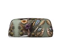 vacsAX Estuche de lápices de flores de plumas, bolsa de monedas, bolsa de cosméticos, organizador de papelería de oficina, bolsa portátil para lápices