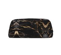 vacsAX Estuche de mármol negro y dorado para lápices, bolsa de monedas, bolsa de cosméticos, organizador de papelería de oficina, bolsa portátil para lápices