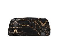 vacsAX Estuche de mármol negro y dorado para lápices, bolsa de monedas, bolsa de cosméticos, organizador de papelería de oficina, bolsa portátil para lápices