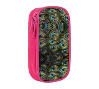 vacsAX Estuche de tela Oxford, duradero y elegante, para suministros escolares y de oficina, bolsa de lápices con diseño de pavo real fresco, Pink, Talla única, Tarjetero