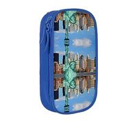 vacsAX Estuche de tela Oxford, duradero y elegante para suministros escolares y de oficina, bolsa de lápices Estatua de la Libertad en Nueva York, Blue, Talla única, Tarjetero
