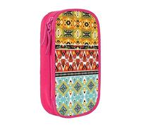 vacsAX Estuche de tela Oxford, duradero y elegante, para suministros escolares y de oficina, bolsa de lápices con plumas bohemias, Pink, Talla única, Tarjetero