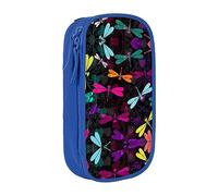 vacsAX Estuche de tela Oxford, duradero y elegante, para suministros escolares y de oficina, bolsa de lápices linda libélula, Blue, Talla única, Tarjetero