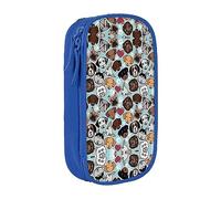 vacsAX Estuche de tela Oxford, duradero y elegante, para suministros escolares y de oficina, bolsa de lápices, lindo perro, Blue, Talla única, Tarjetero
