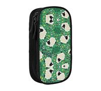 vacsAX Estuche de tela Oxford, duradero y elegante, para suministros escolares y de oficina, bolsa de lápices, linda oveja de dibujos animados, Black, Talla única, Tarjetero