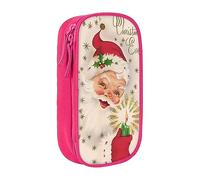 vacsAX Estuche de tela Oxford, duradero y elegante, para suministros escolares y de oficina, bolsa de lápices Merry Christmas Wishes, Pink, Talla única, Tarjetero