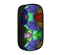 vacsAX Estuche de tela Oxford, duradero y elegante, para suministros escolares y de oficina, bolsa de lápices, diseño floral abstracto, Black, Talla única, Tarjetero