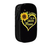 vacsAX Estuche de tela Oxford, duradero y elegante para suministros escolares y de oficina, bolsa de lápices Blessed to Be Called Girasol, Black, Talla única, Tarjetero