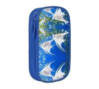 vacsAX Estuche de tela Oxford, duradero y elegante, para suministros escolares y de oficina, bolsa de lápices para acuario, pez ángel, Blue, Talla única, Tarjetero