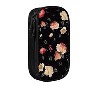 vacsAX Estuche de tela Oxford, duradero y elegante, para suministros escolares y de oficina, bolsa de lápices, otoño, hermoso diseño floral, Black, Talla única, Tarjetero