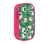 vacsAX Estuche de tela Oxford, duradero y elegante, para suministros escolares y de oficina, bolsa de lápices, linda oveja de dibujos animados, Pink, Talla única, Tarjetero