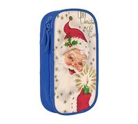 vacsAX Estuche de tela Oxford, duradero y elegante, para suministros escolares y de oficina, bolsa de lápices Merry Christmas Wishes, Blue, Talla única, Tarjetero