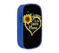 vacsAX Estuche de tela Oxford, duradero y elegante para suministros escolares y de oficina, bolsa de lápices Blessed to Be Called Girasol, Blue, Talla única, Tarjetero