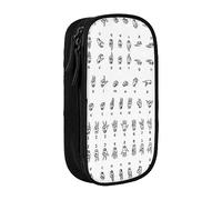 vacsAX Estuche de tela Oxford, duradero y elegante, para suministros escolares y de oficina, bolsa de lápices, lenguaje de señas, alfabeto, Black, Talla única, Tarjetero