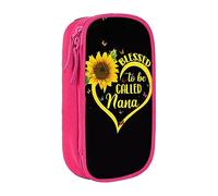 vacsAX Estuche de tela Oxford, duradero y elegante para suministros escolares y de oficina, bolsa de lápices Blessed to Be Called Girasol, Pink, Talla única, Tarjetero
