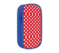 vacsAX Estuche de tela Oxford, duradero y elegante, para suministros escolares y de oficina, estuche de lápices lindo con lunares, Blue, Talla única, Tarjetero