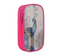 vacsAX Estuche de tela Oxford, duradero y elegante, para suministros escolares y de oficina, estuche para lápices, hermoso pavo real, Pink, Talla única, Tarjetero