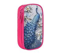 vacsAX Estuche de tela Oxford, duradero y elegante, para suministros escolares y de oficina, estuche para lápices, hermoso pavo real, Pink, Talla única, Tarjetero