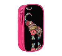 vacsAX Estuche de tela Oxford, duradero y elegante, para suministros escolares y de oficina, estuche para lápices, hermoso elefante, Pink, Talla única, Tarjetero