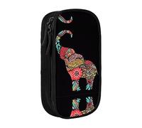 vacsAX Estuche de tela Oxford, duradero y elegante, para suministros escolares y de oficina, estuche para lápices, hermoso elefante, Black, Talla única, Tarjetero
