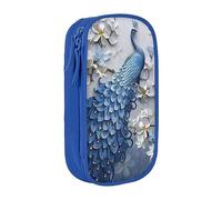 vacsAX Estuche de tela Oxford, duradero y elegante, para suministros escolares y de oficina, estuche para lápices, hermoso pavo real, Blue, Talla única, Tarjetero