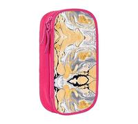 vacsAX Estuche de tela Oxford, duradero y elegante, para suministros escolares y de oficina, estuche para lápices, tinta de mármol negro dorado, Pink, Talla única, Tarjetero