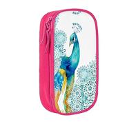 vacsAX Estuche de tela Oxford, duradero y elegante, para suministros escolares y de oficina, hermoso pavo real y floral, Pink, Talla única, Tarjetero