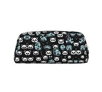 vacsAX Estuche para lápices con cara de panda blanco y negro, bolsa de monedas, bolsa de cosméticos, organizador de papelería de oficina, bolsa portátil para lápices