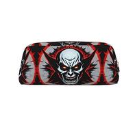 vacsAX Estuche para lápices con diseño de fantasma malvado rojo y negro, bolsa de cosméticos, organizador de papelería de oficina, bolsa portátil para lápices