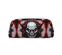 vacsAX Estuche para lápices con diseño de fantasma malvado rojo y negro, bolsa de cosméticos, organizador de papelería de oficina, bolsa portátil para lápices
